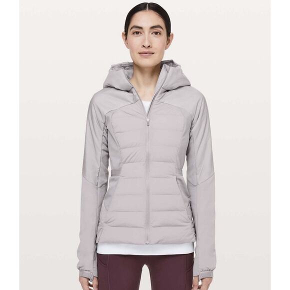 Lululemon Jackets & Blazers - Lululemon Down for it All Puffer Hooded Jacket Womens Size 6 Two Tone Gray S